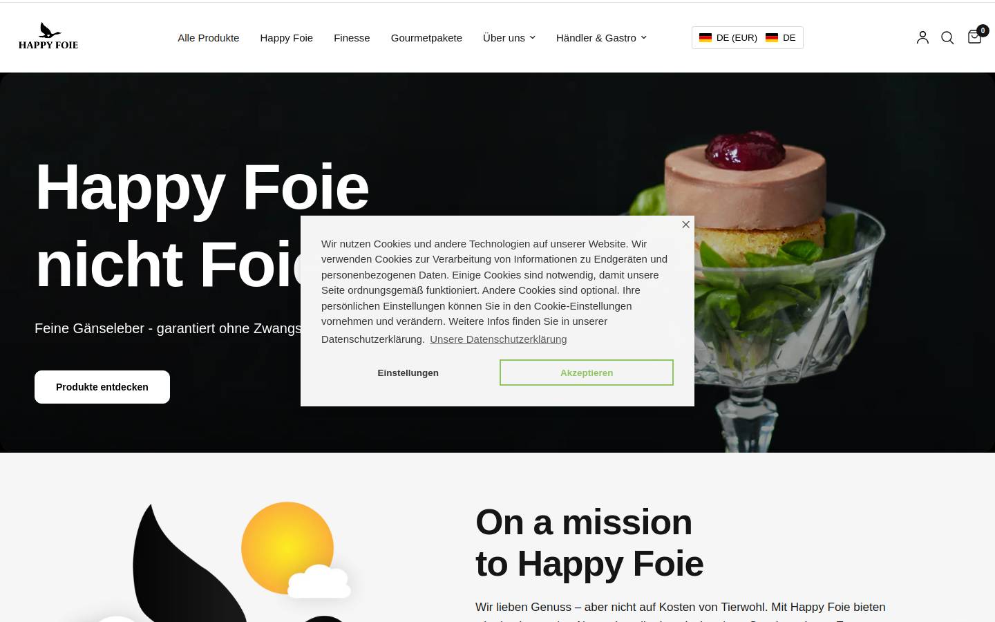 happyfoie.com homepage screenshot