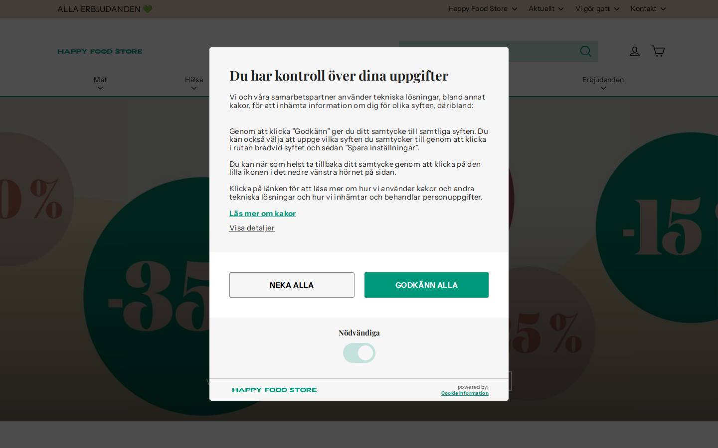 Happyfoodstore homepage screenshot