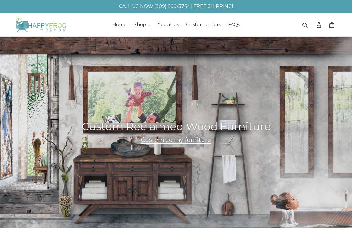 happyfrogdecor.com homepage screenshot