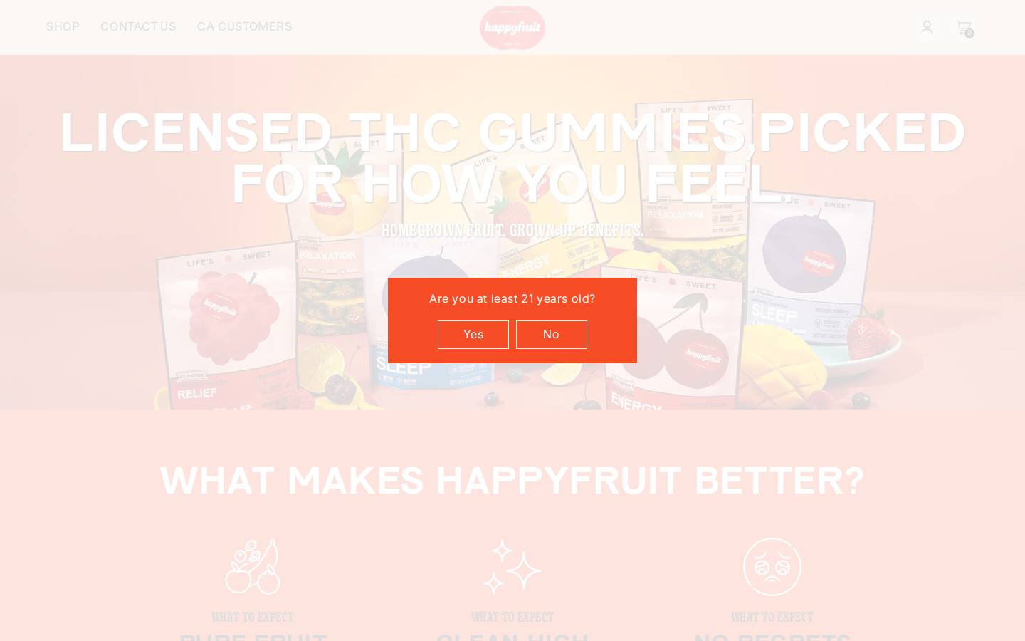Happyfruit homepage screenshot
