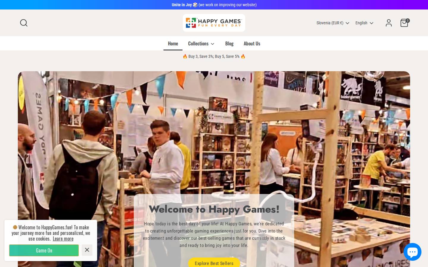 Happygames homepage screenshot