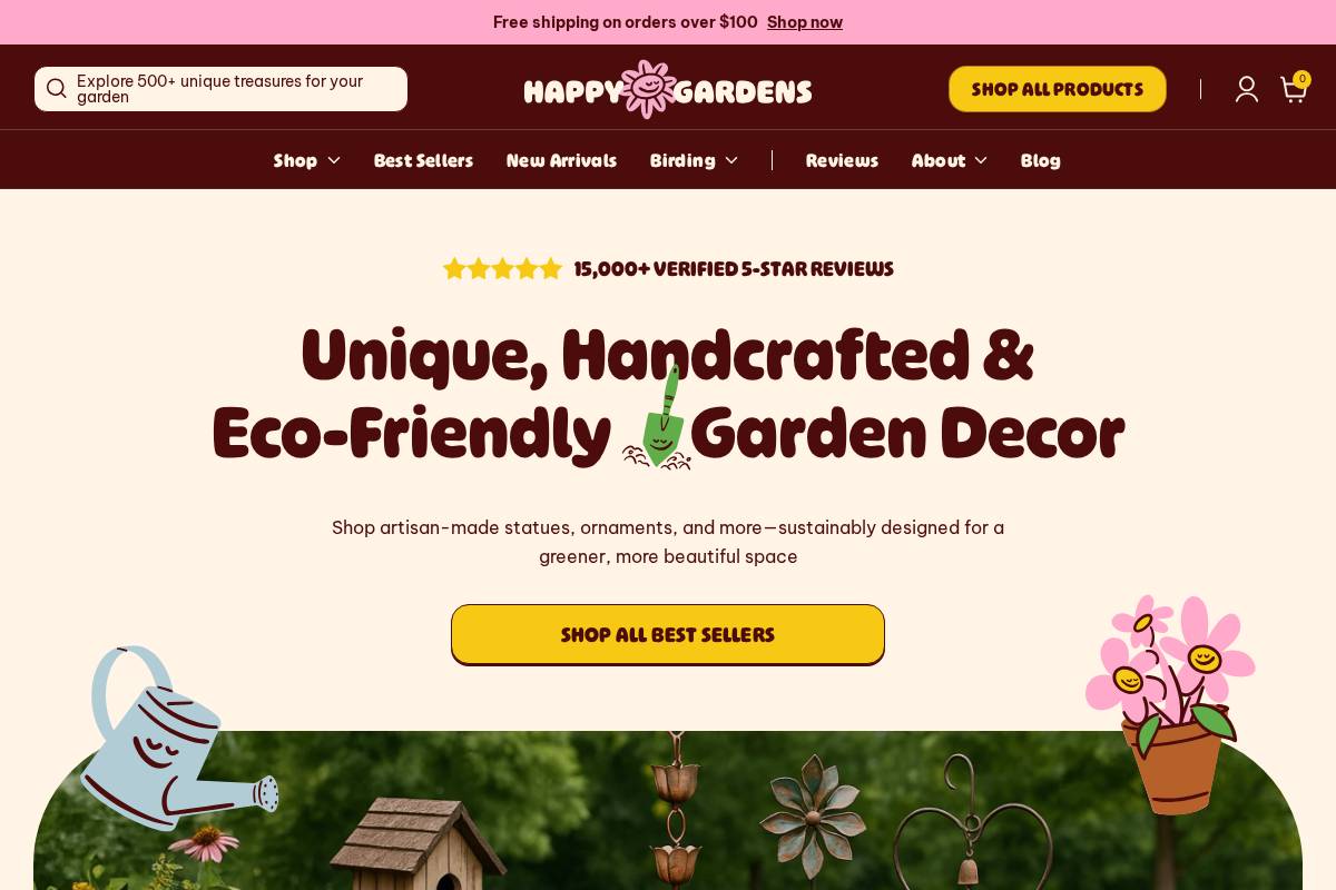 happygardens.com homepage screenshot