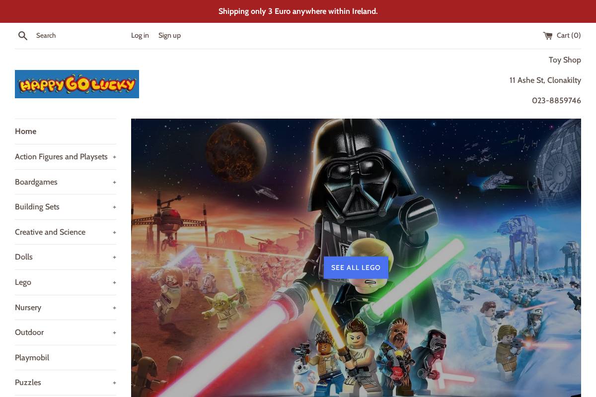 happygoluckyclonakilty.com homepage screenshot