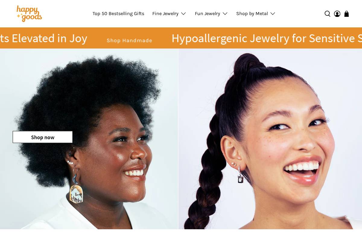 happygoodsunlimited.com homepage screenshot