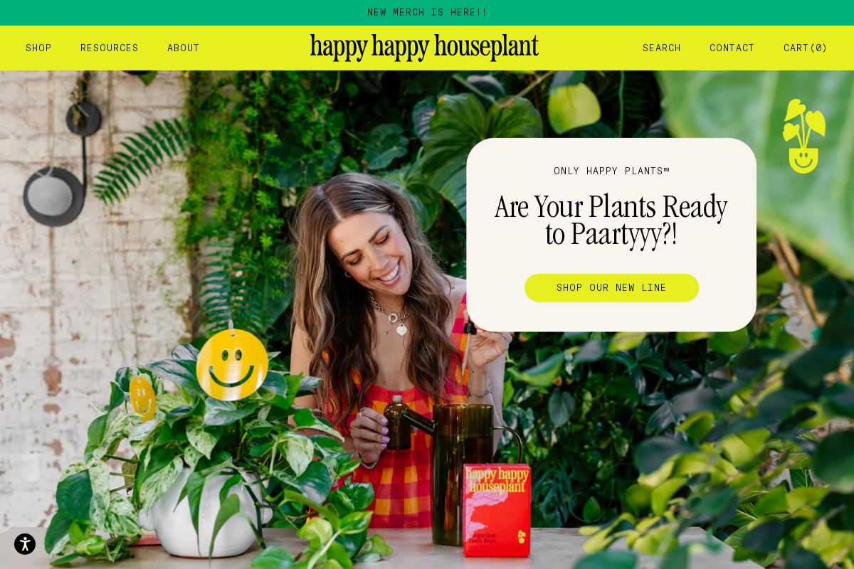 Happy Happy Houseplant homepage screenshot