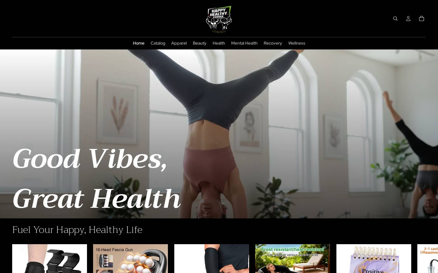 happyhealthycorner.com homepage screenshot