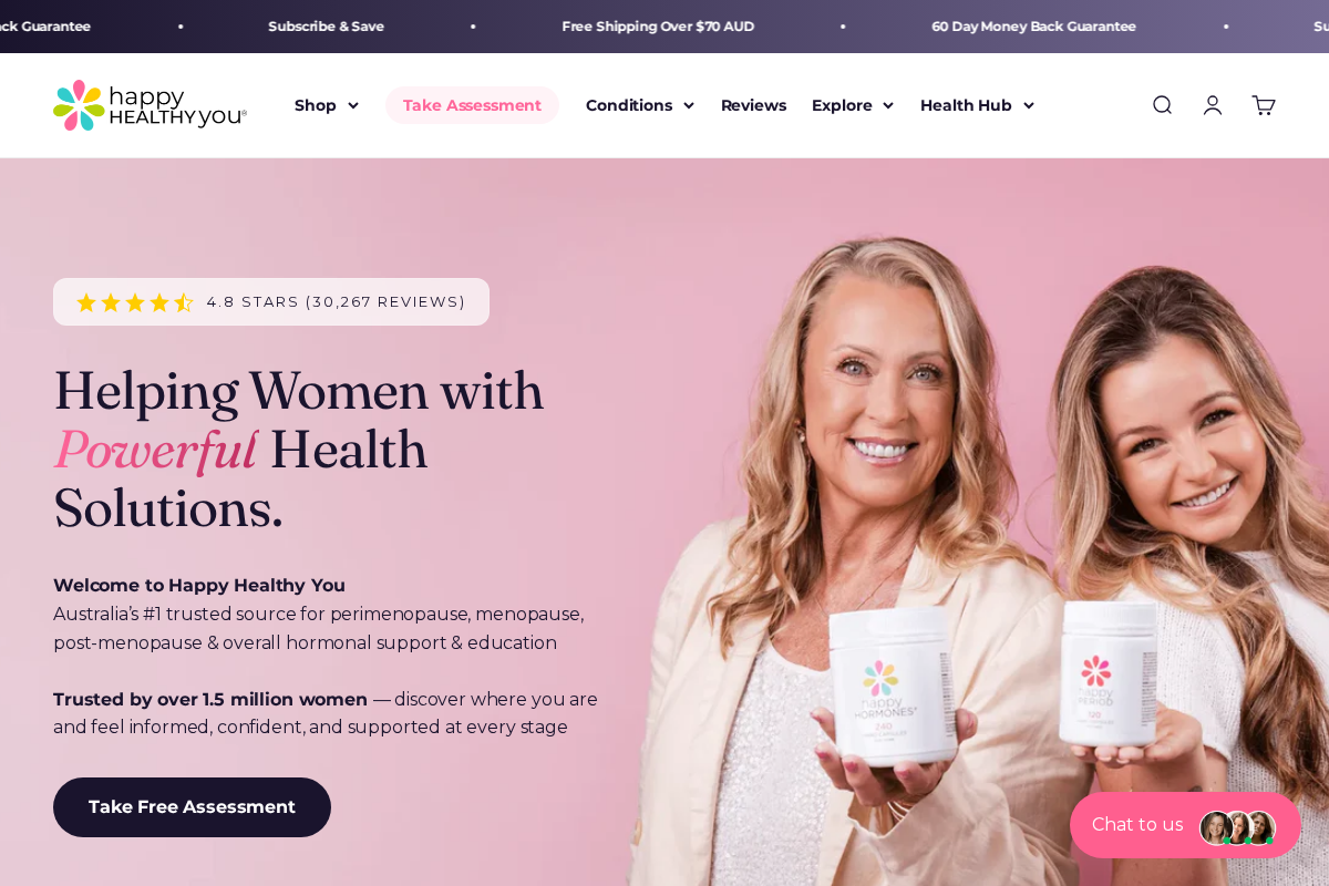 Happy Healthy You homepage screenshot