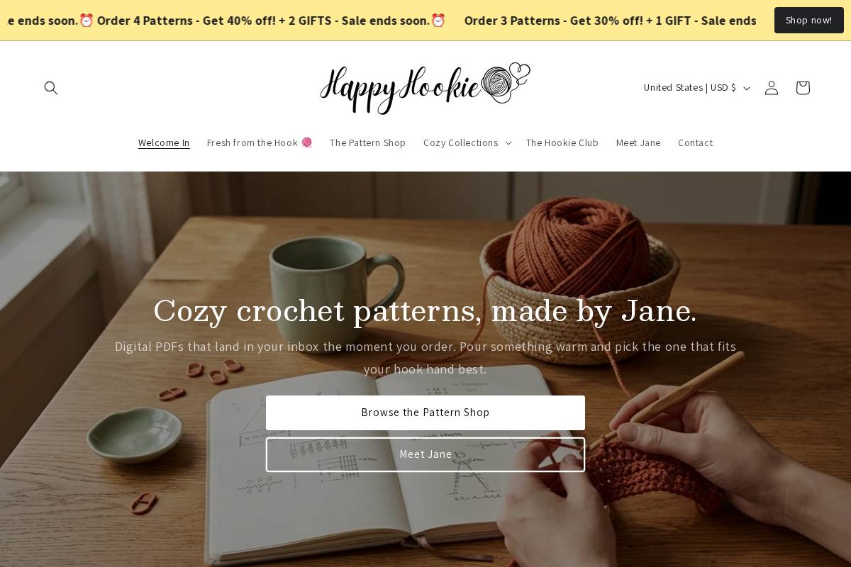 happyhookie.com homepage screenshot
