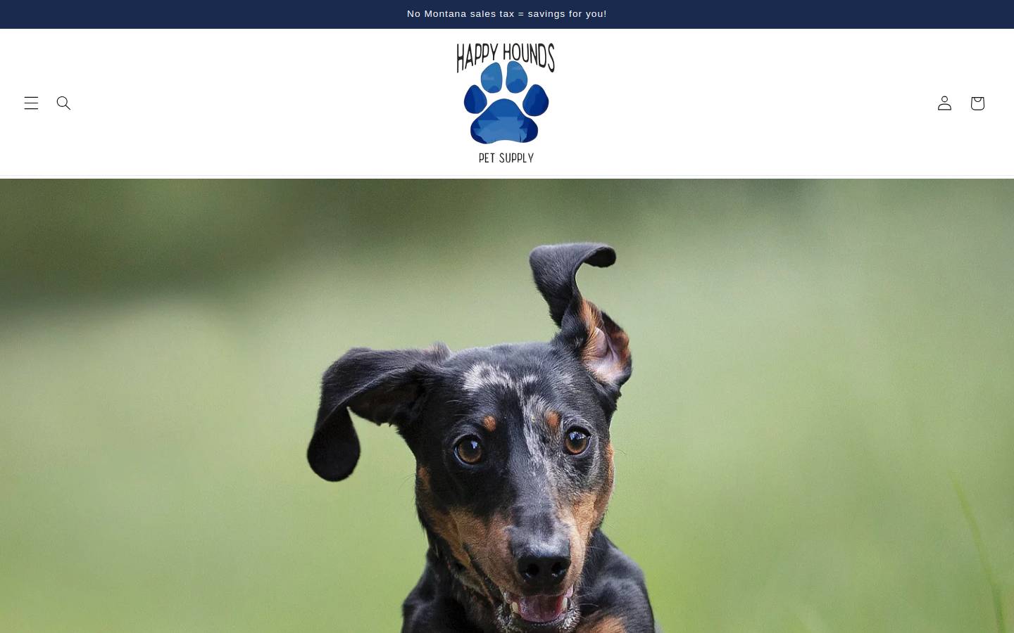 Happy Hounds Pet Supply homepage screenshot