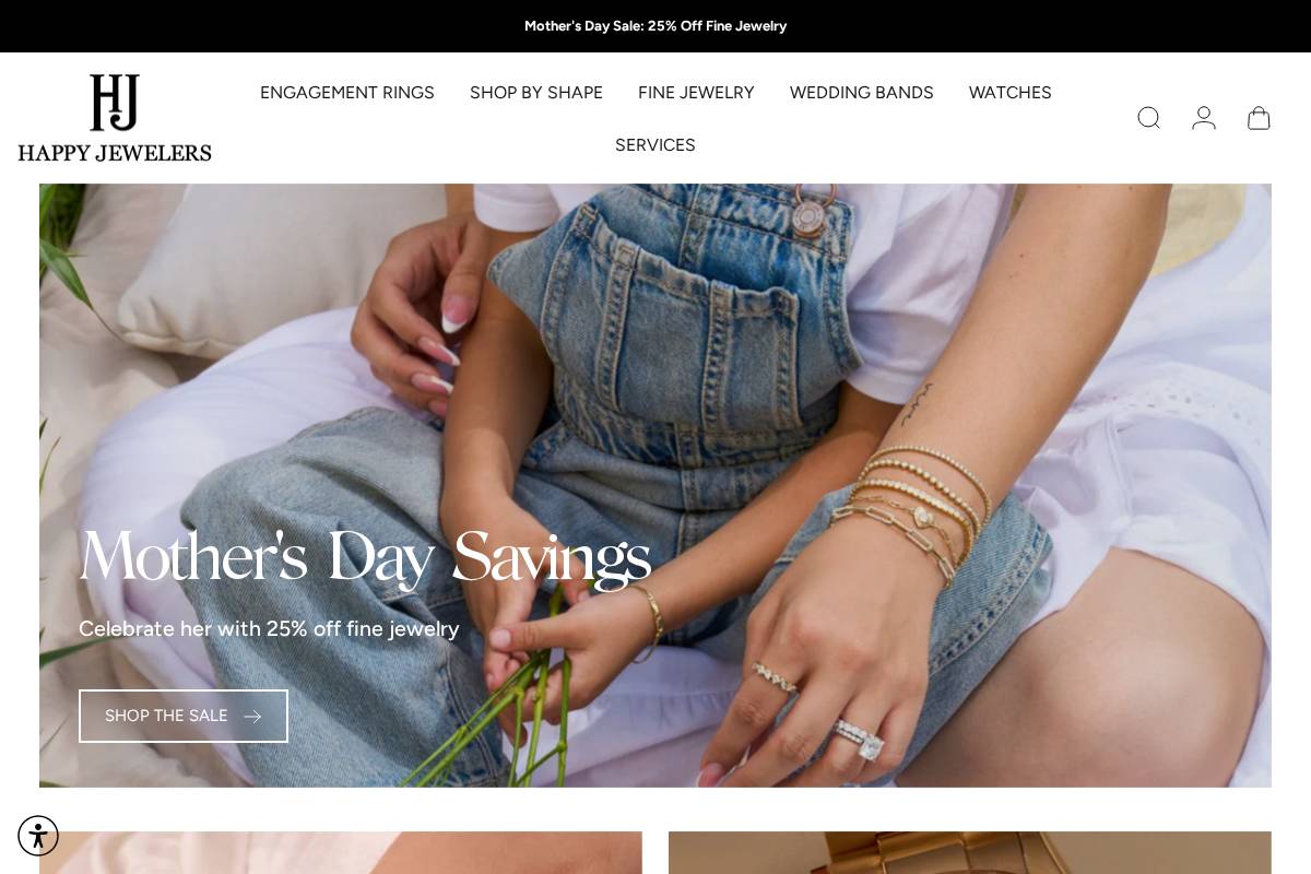 happyjewelers.com homepage screenshot