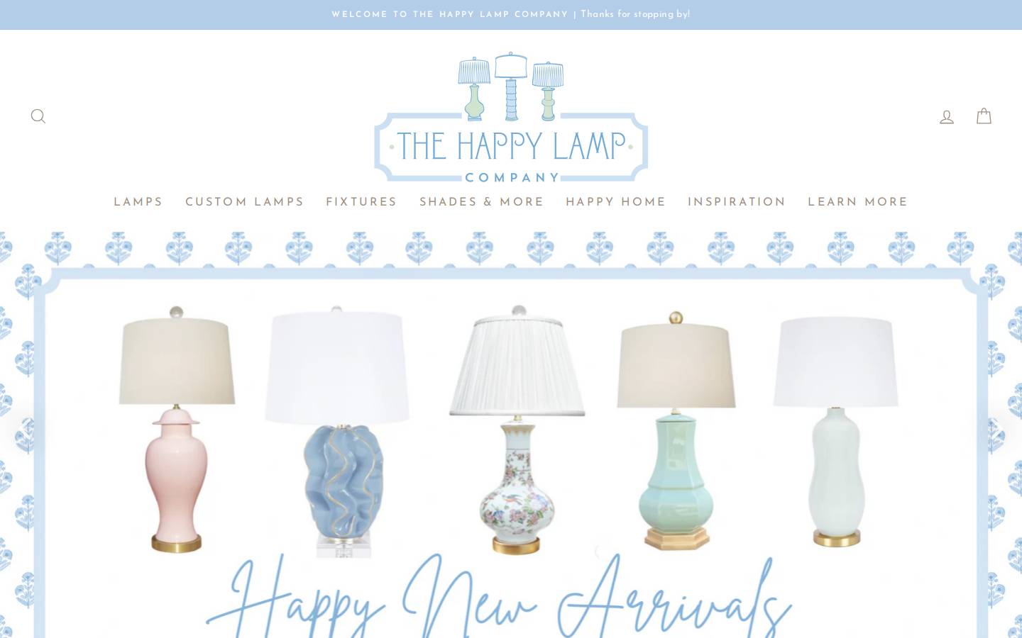 happylampcompany.com homepage screenshot