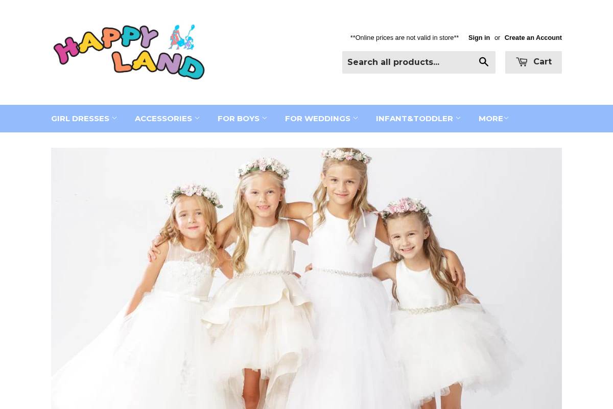 happylanddress.com homepage screenshot