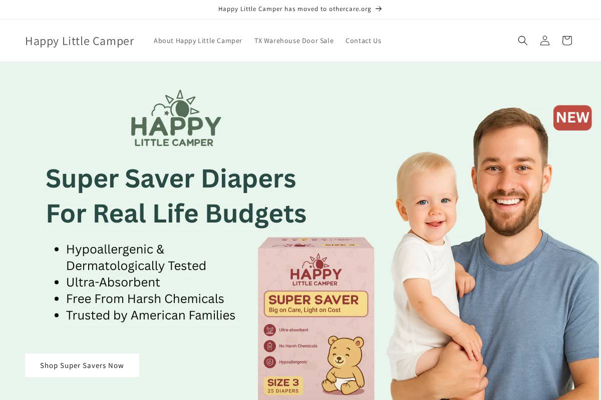 Happy Little Camper homepage screenshot