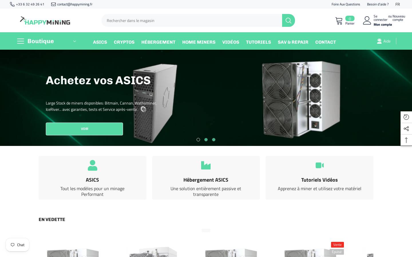 Happy Mining homepage screenshot