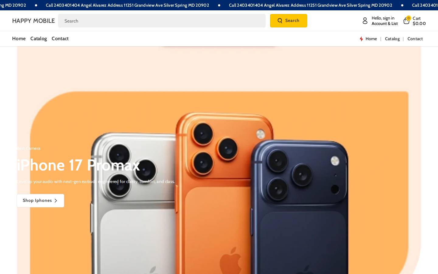 happymobile.us homepage screenshot