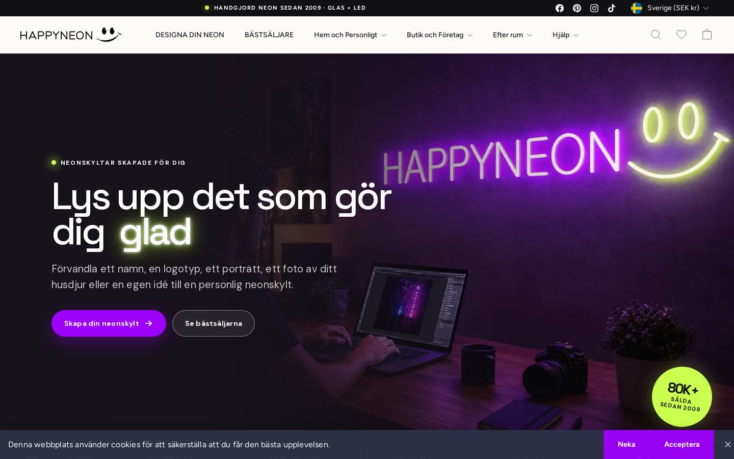 HAPPYNEON homepage screenshot