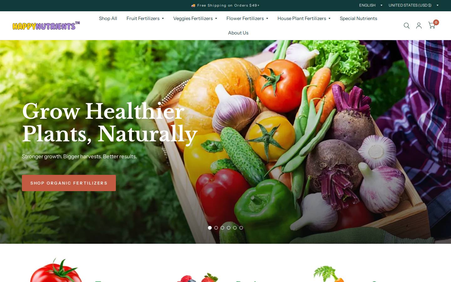 happynutrients.com homepage screenshot