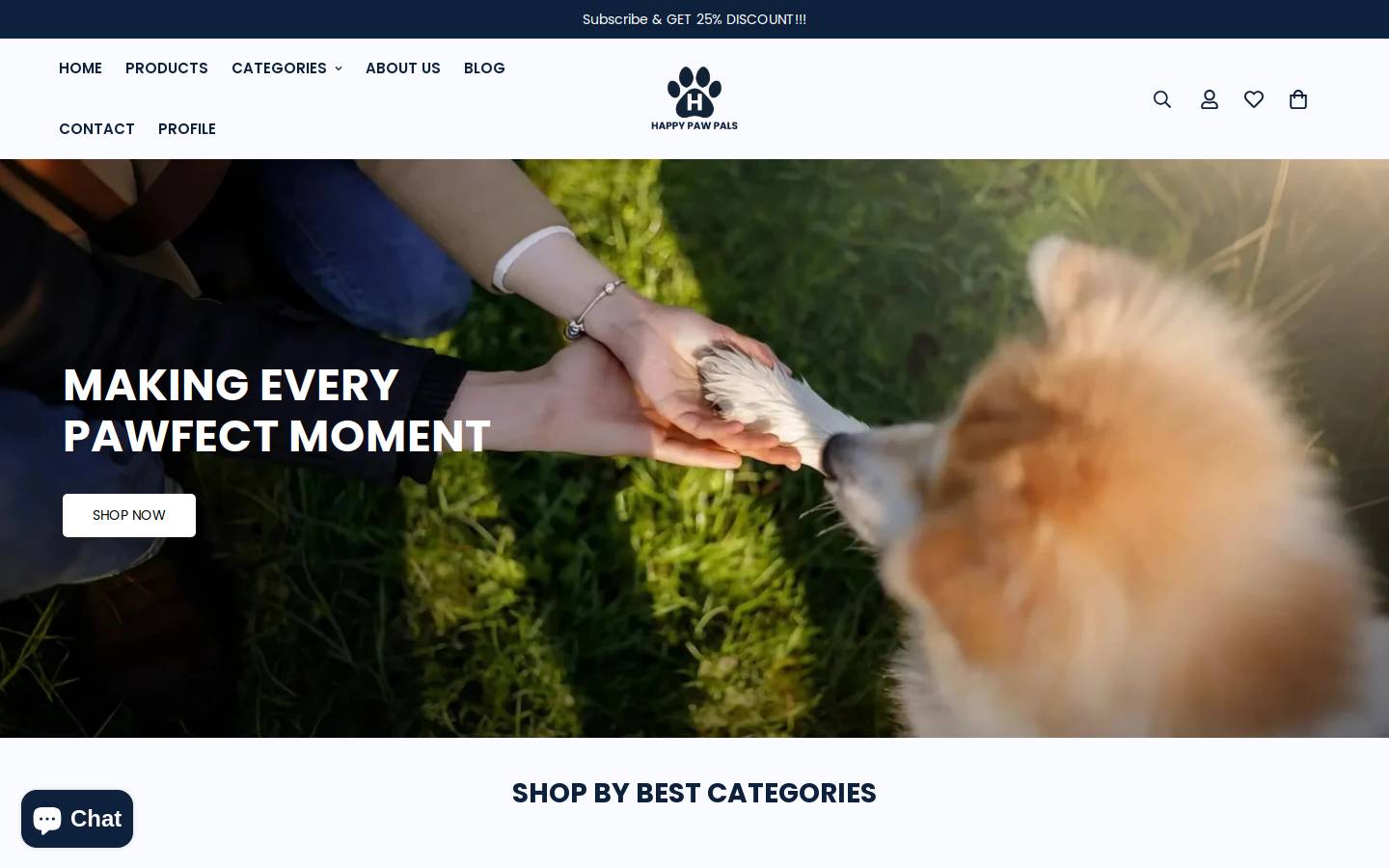 happypawpals.com homepage screenshot