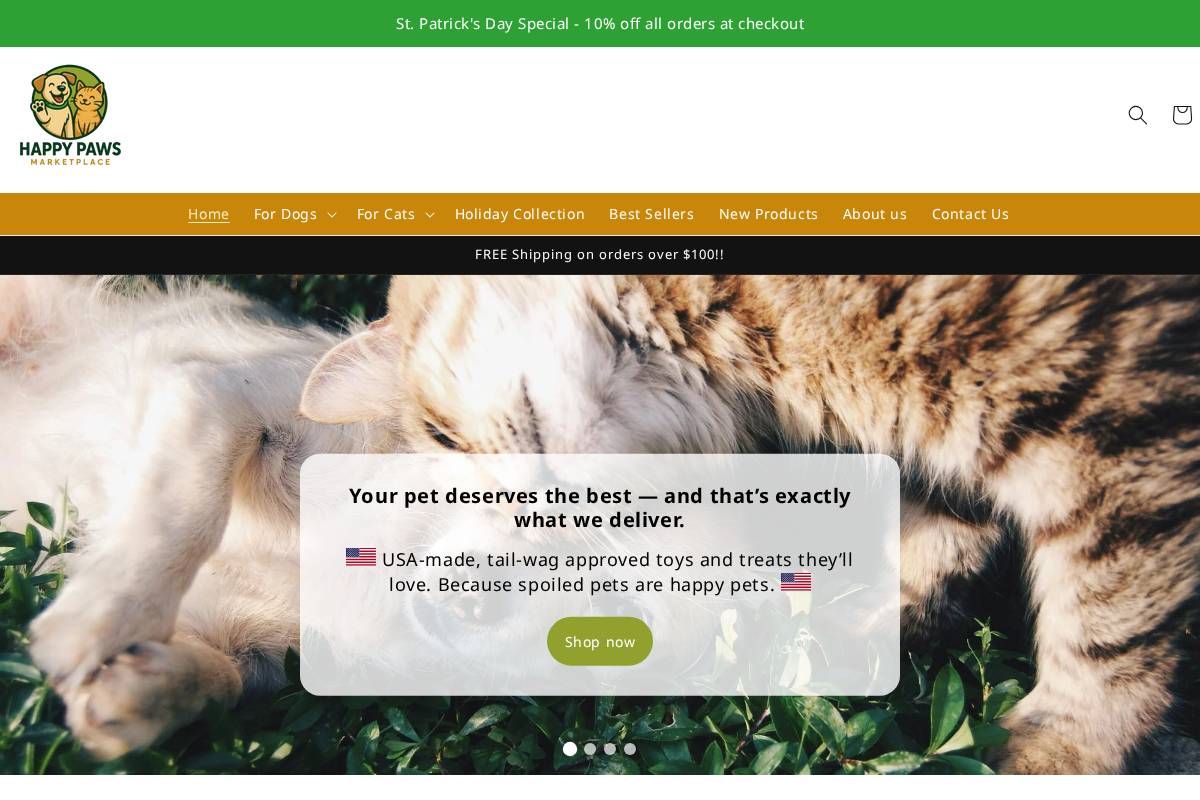 happypawsmarketplace.shop homepage screenshot