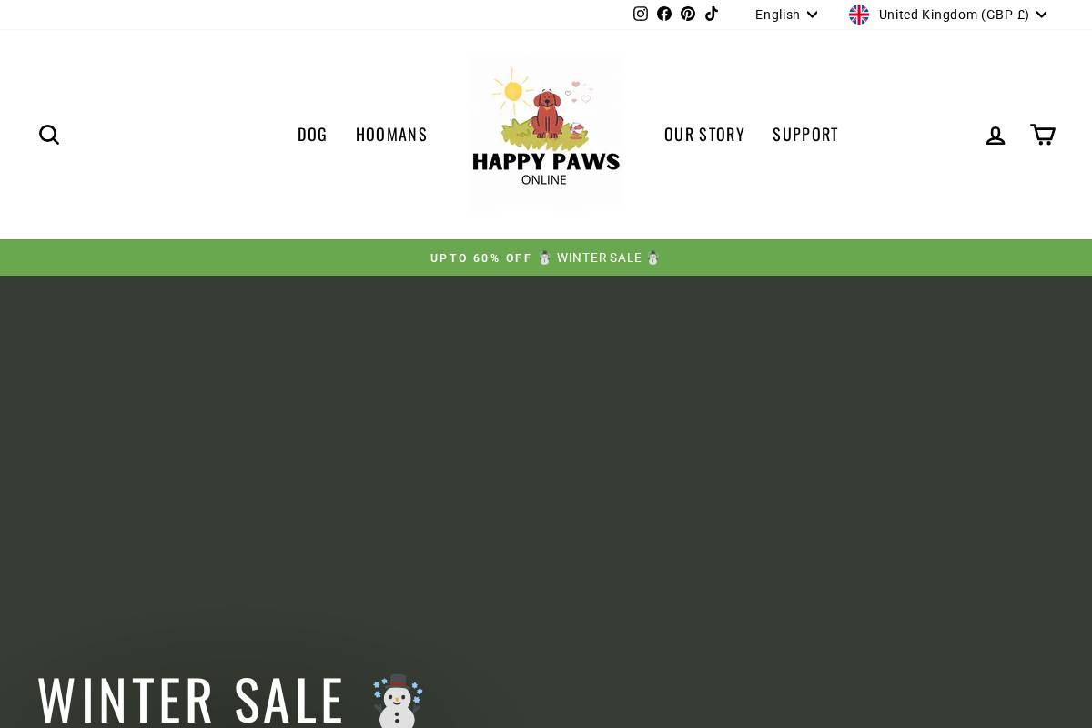 happypawsonline.com homepage screenshot