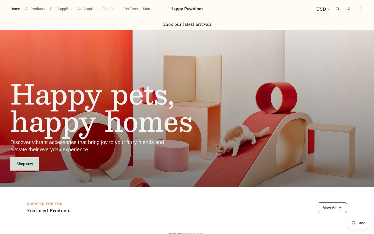 happypawvibes.com homepage screenshot