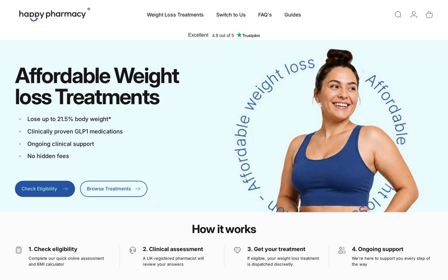 Happy Pharmacy homepage screenshot