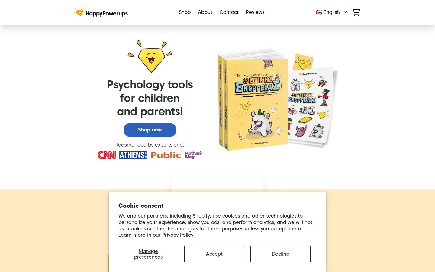 happypowerups.com homepage screenshot