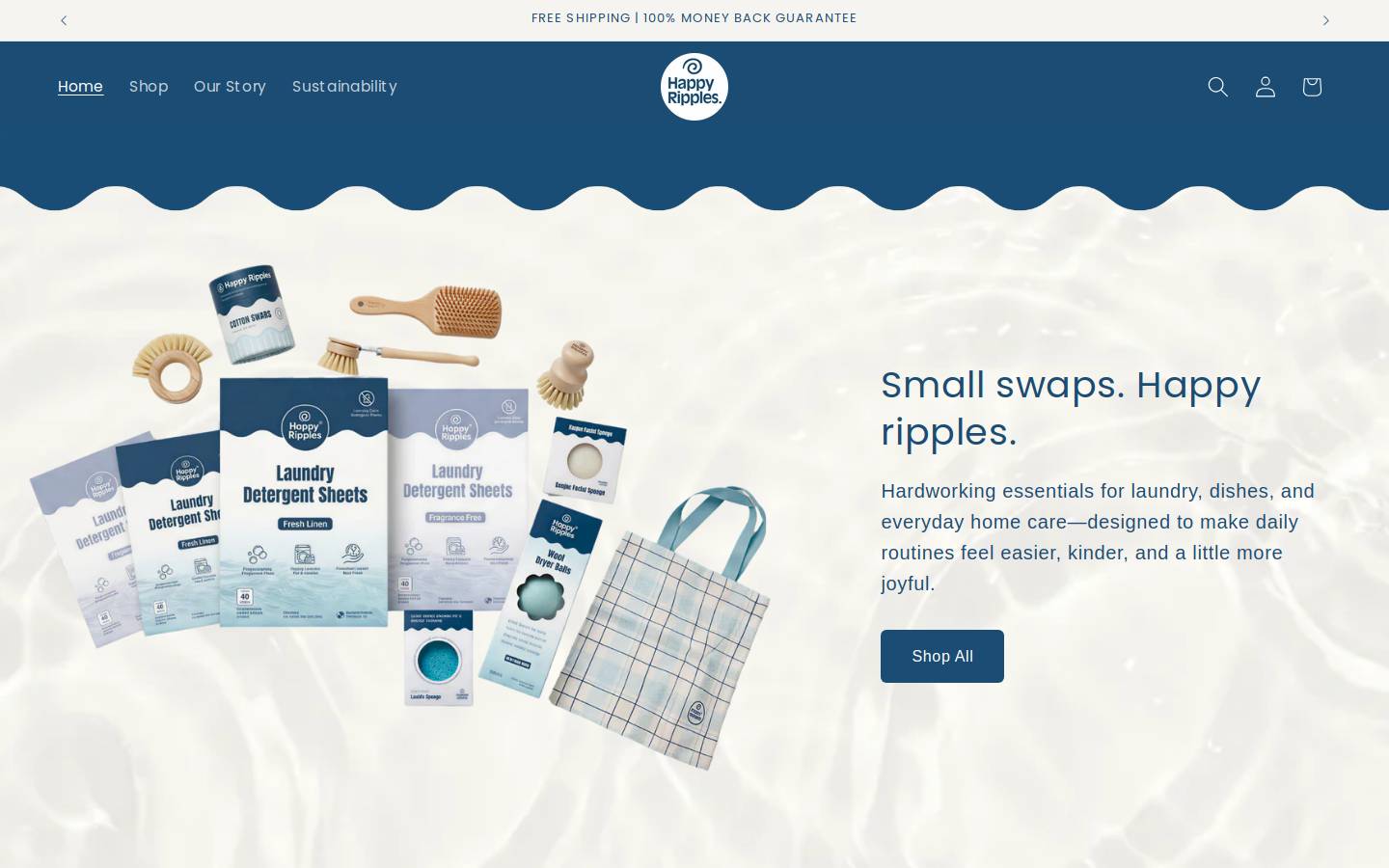happyripples.com homepage screenshot