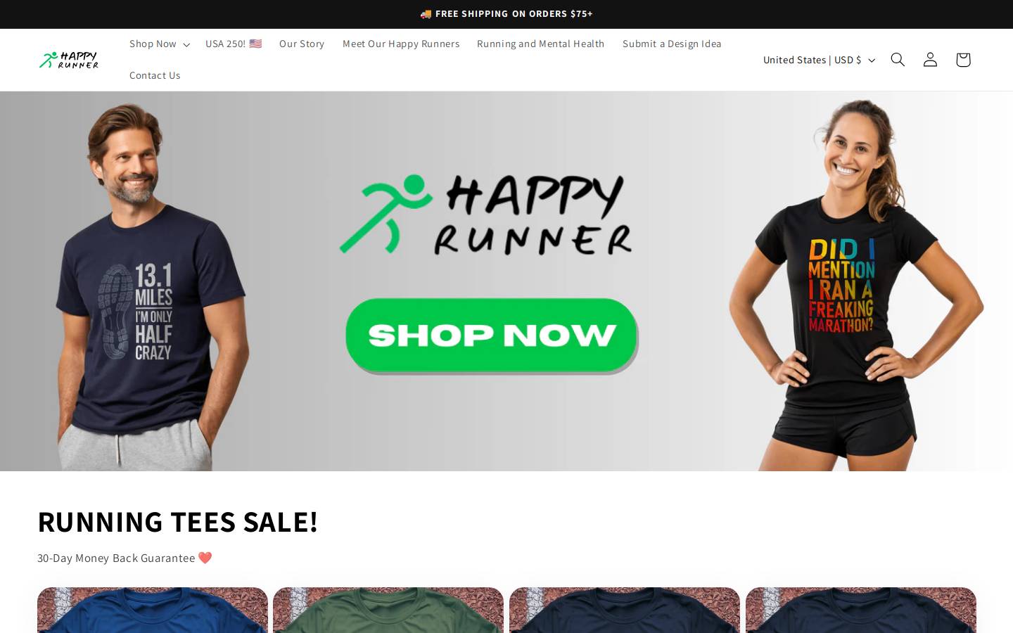 happyrunner.co homepage screenshot
