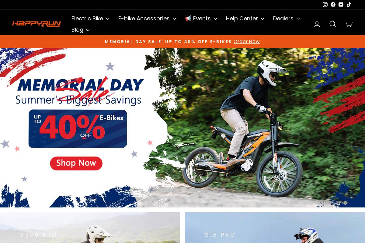 Happyrunsports homepage screenshot