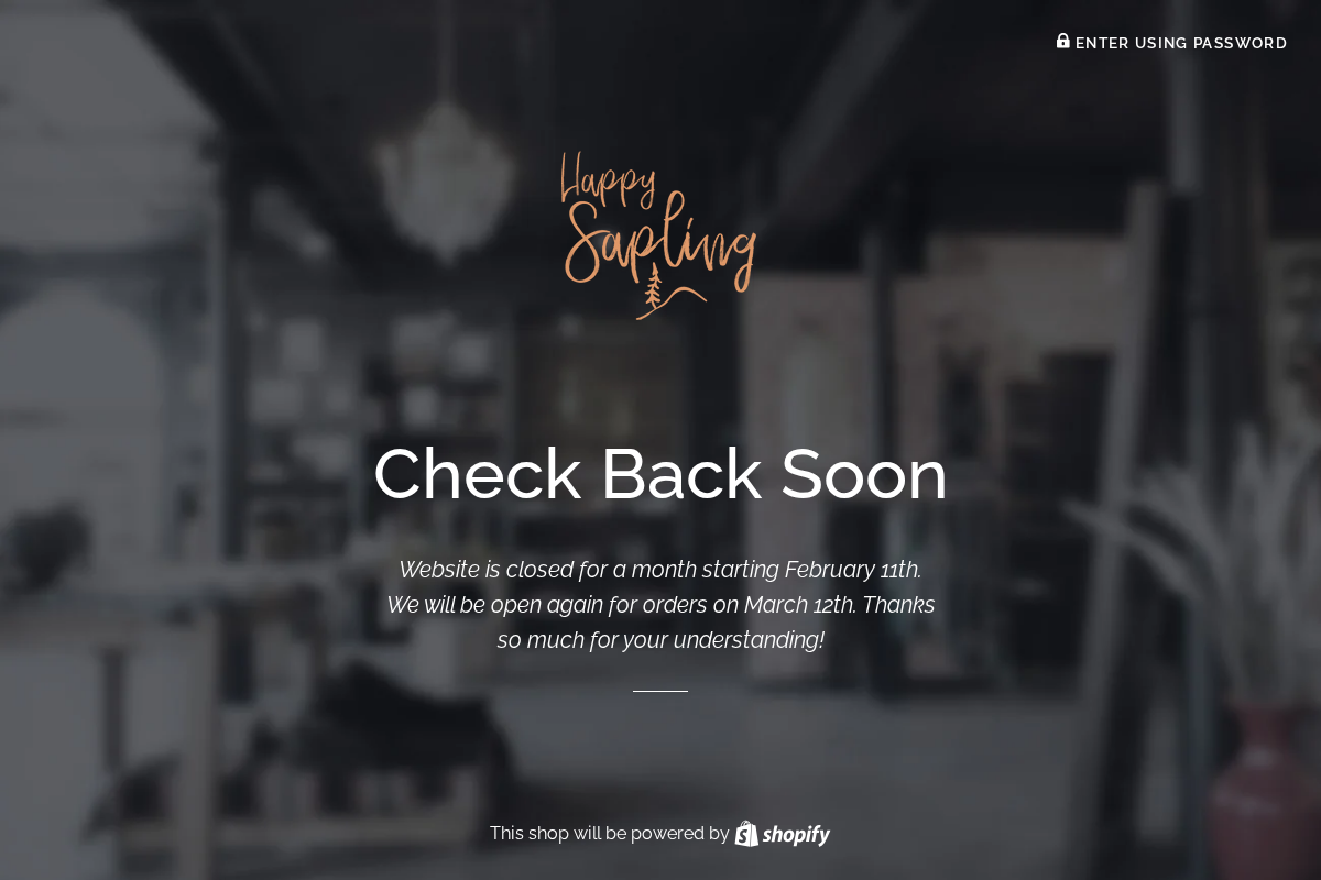 happysapling.ca homepage screenshot