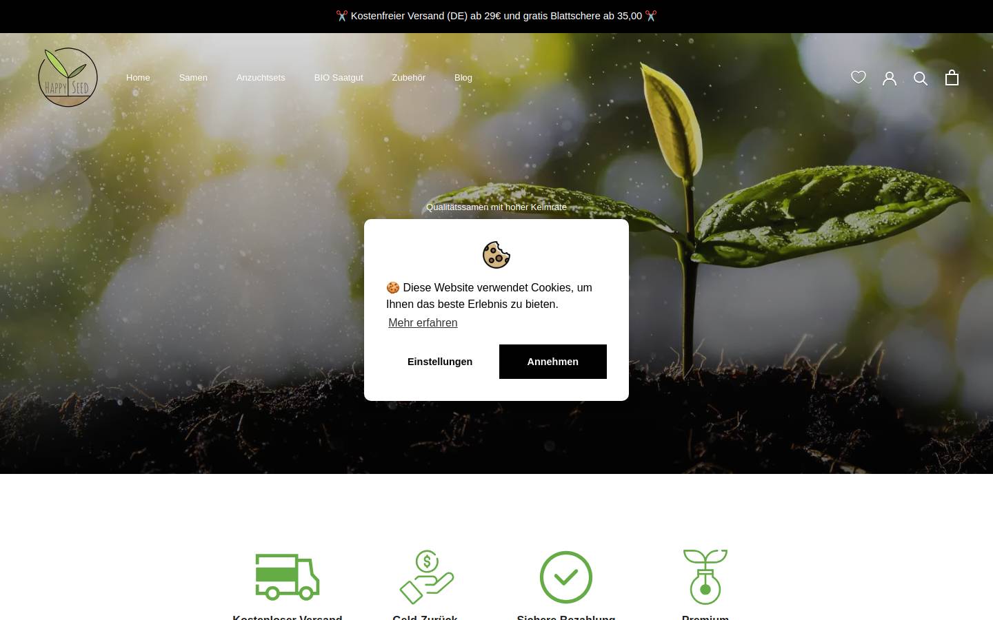 happyseed.de homepage screenshot