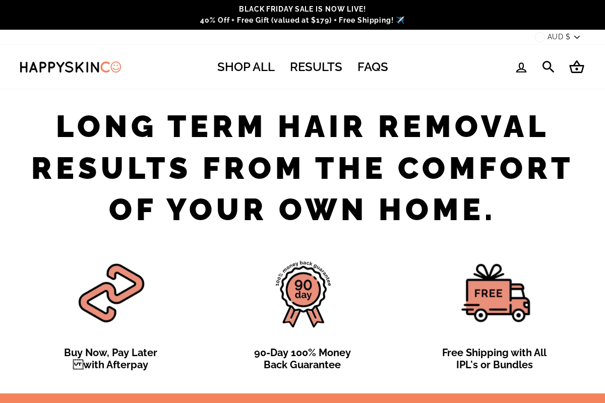 Happyskinco homepage screenshot