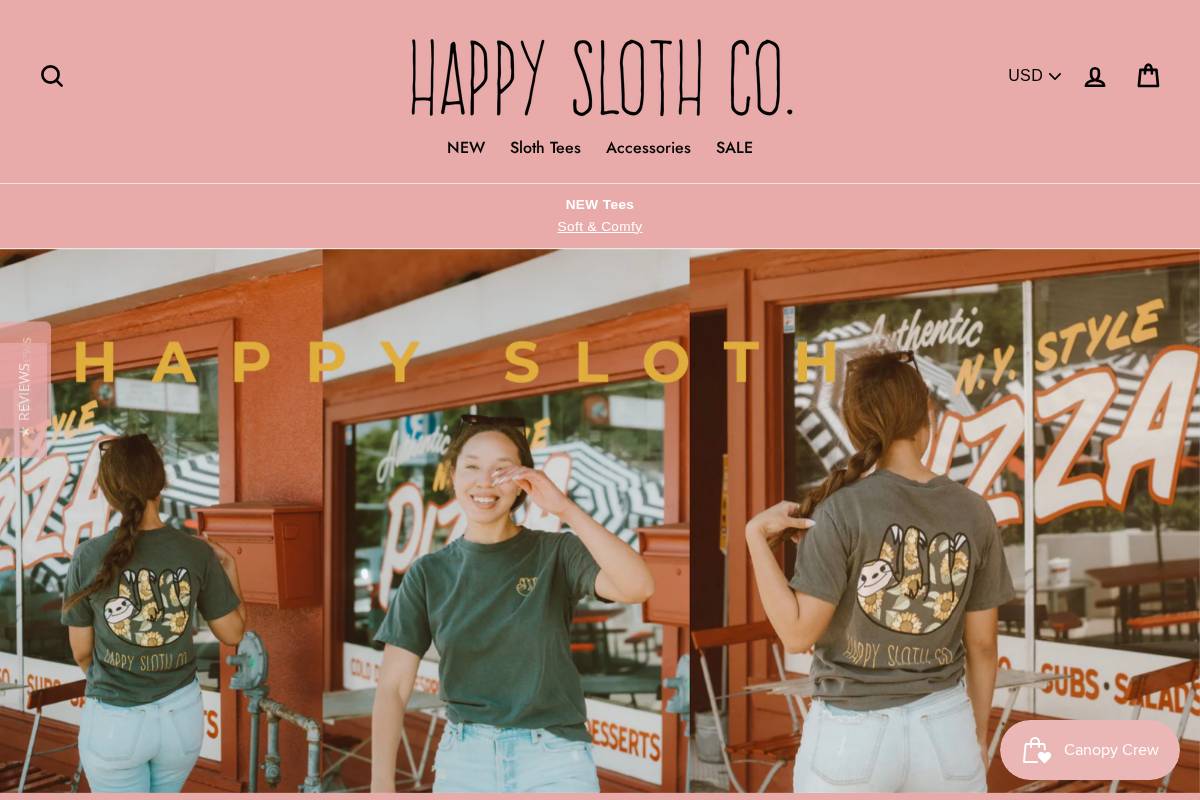 happysloth.co homepage screenshot