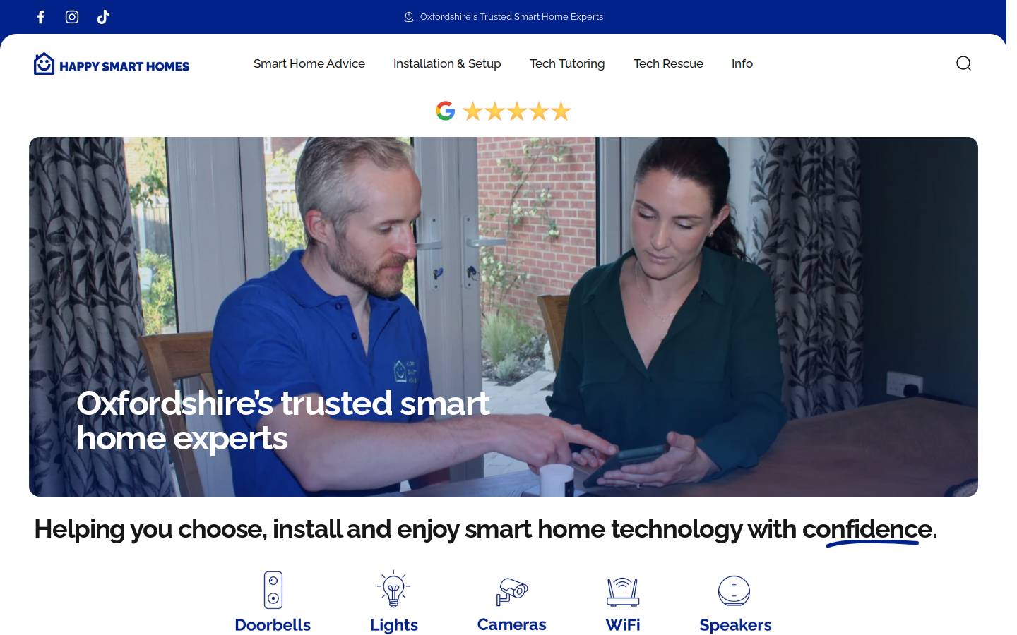 happysmarthomes.com homepage screenshot