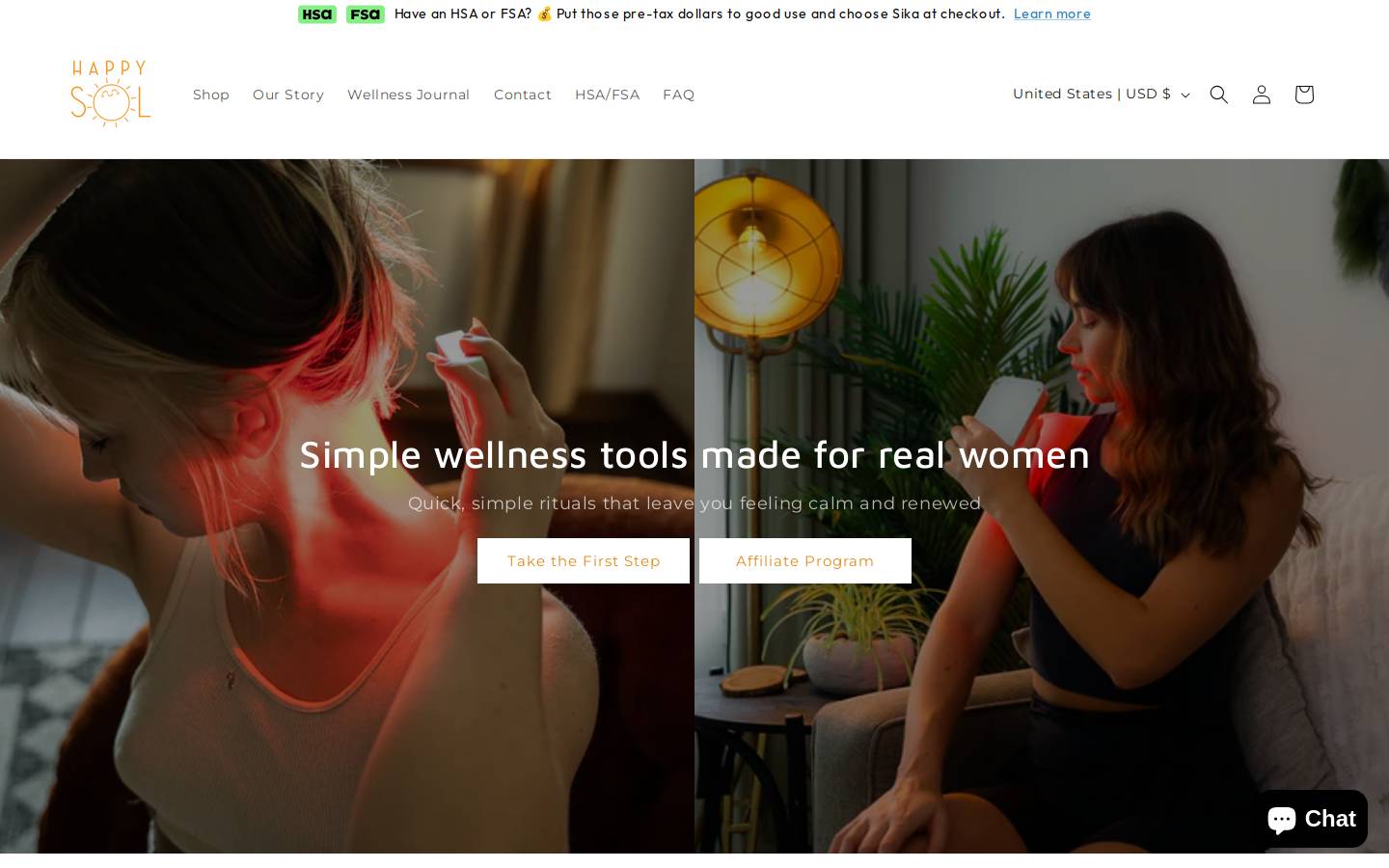 happysolwellness.com homepage screenshot