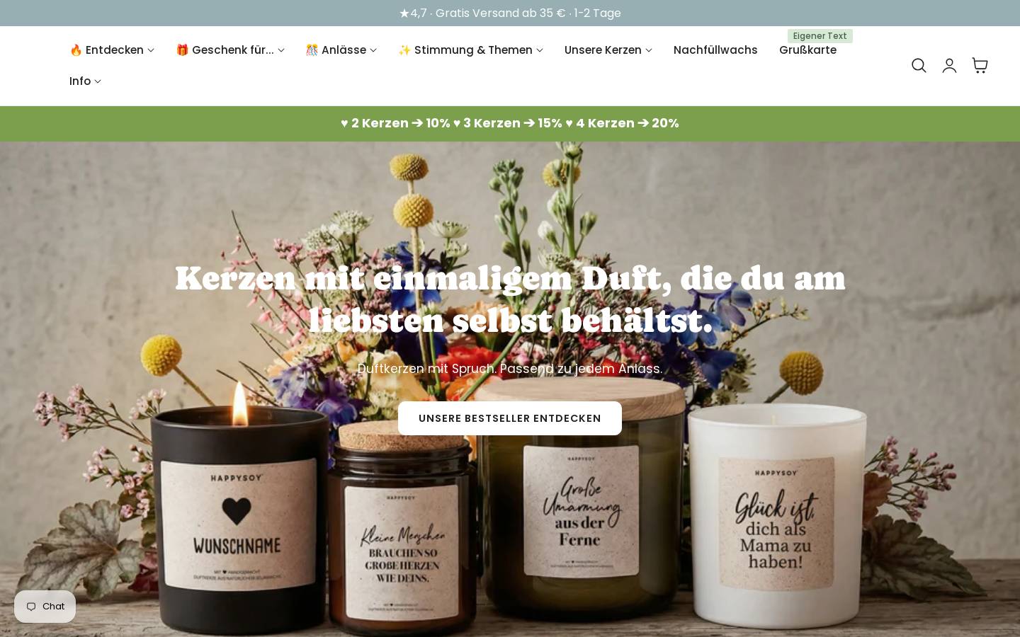 happysoy.de homepage screenshot