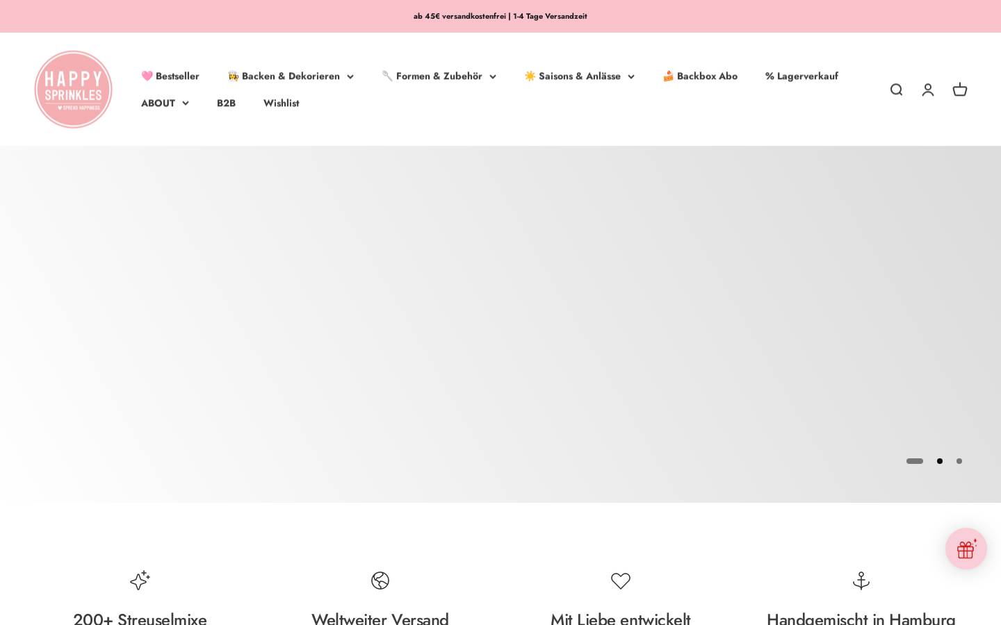 Happysprinkles homepage screenshot