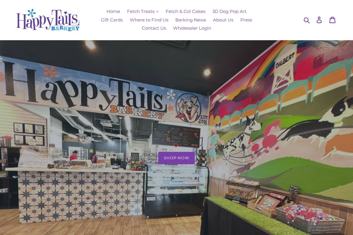 happytailsbarkery.co homepage screenshot