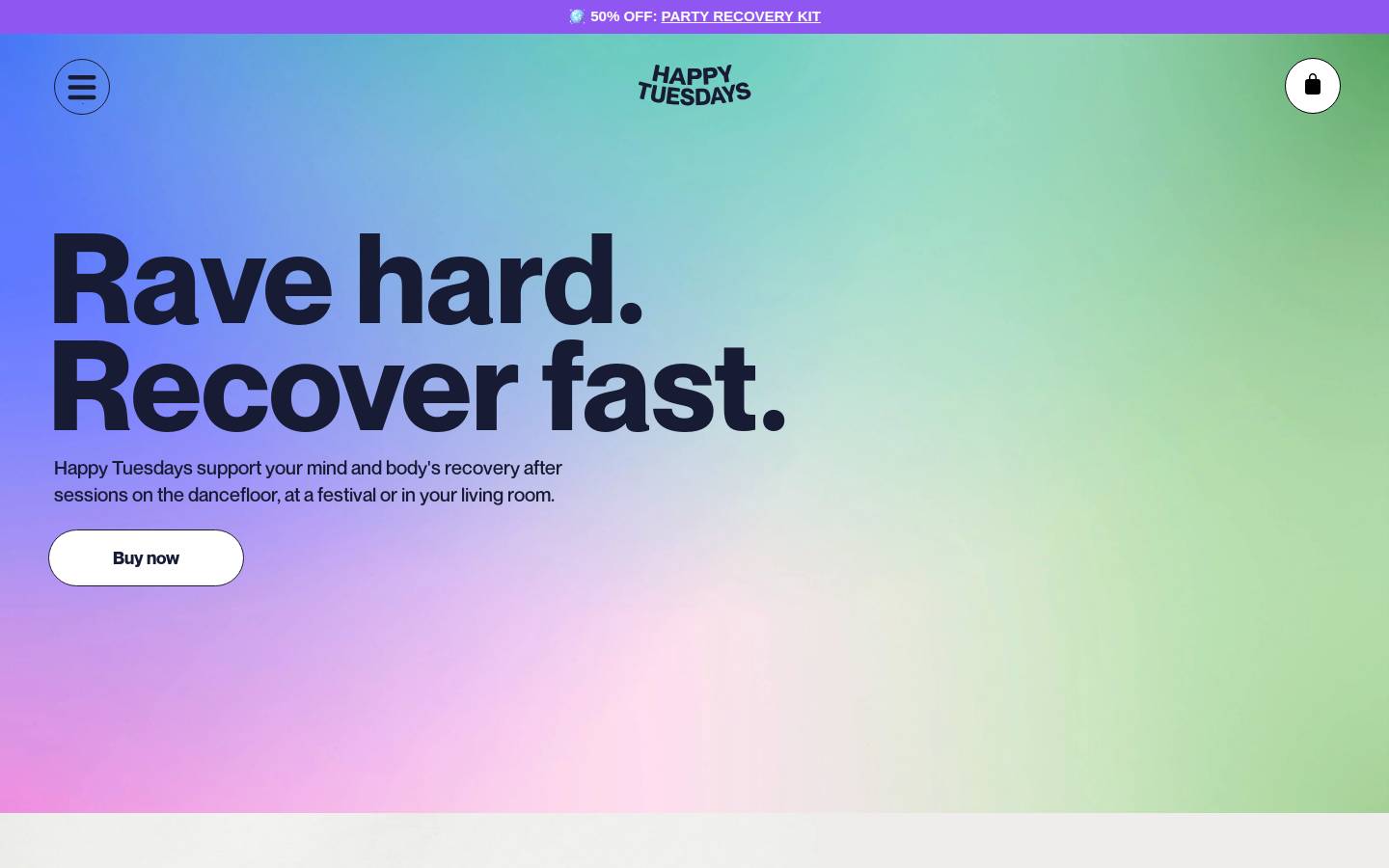 Happy Tuesdays homepage screenshot