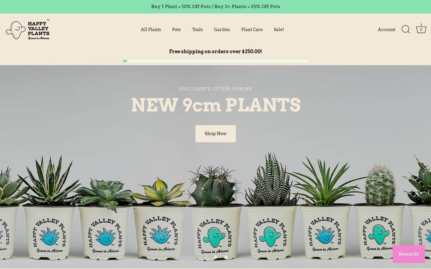happyvalleyplants.com homepage screenshot