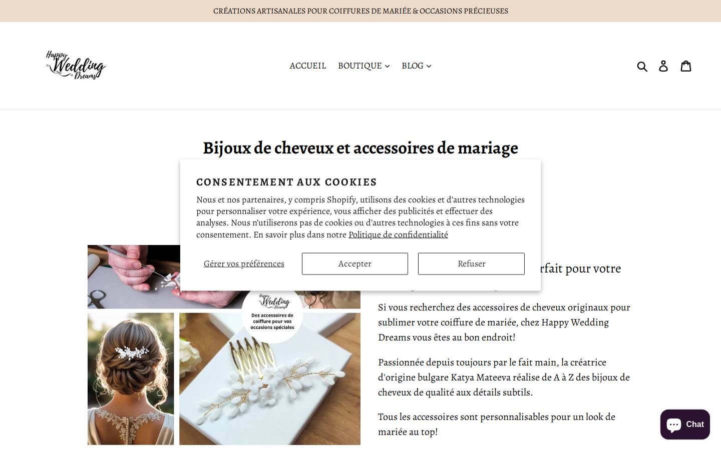 happyweddingdreams.com homepage screenshot