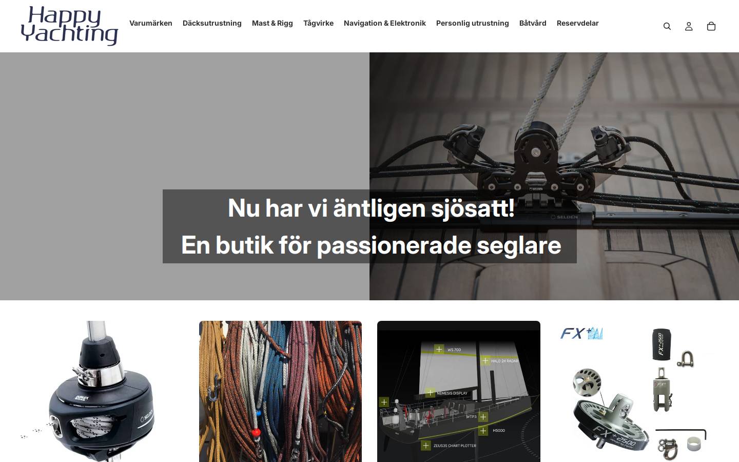Happy Yachting homepage screenshot