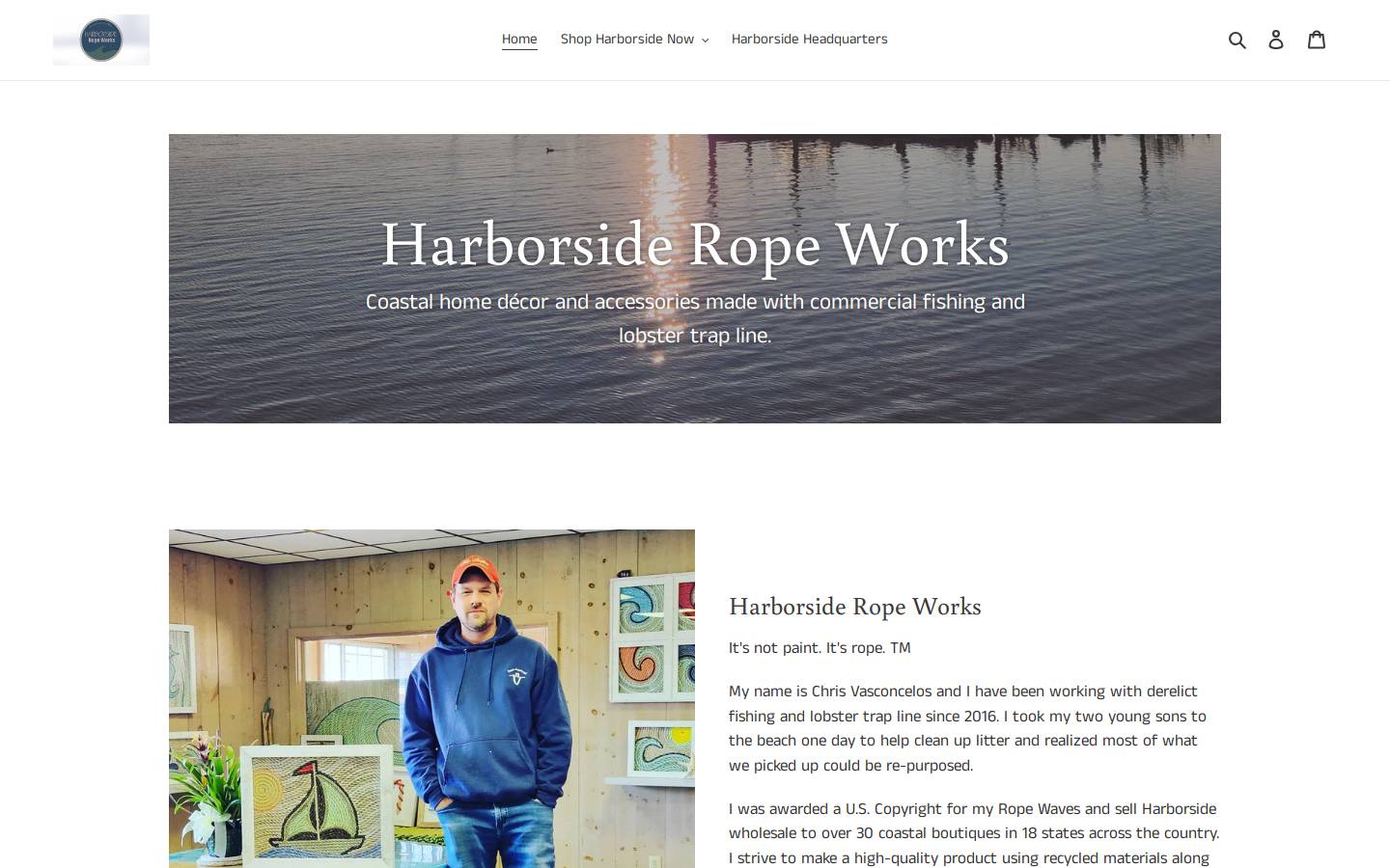 harborsideropeworks.com homepage screenshot