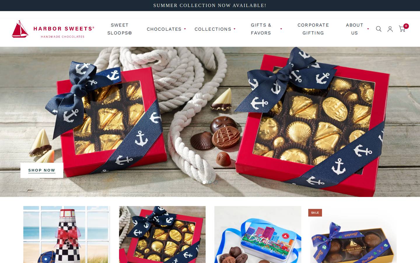 Harbor Sweets homepage screenshot