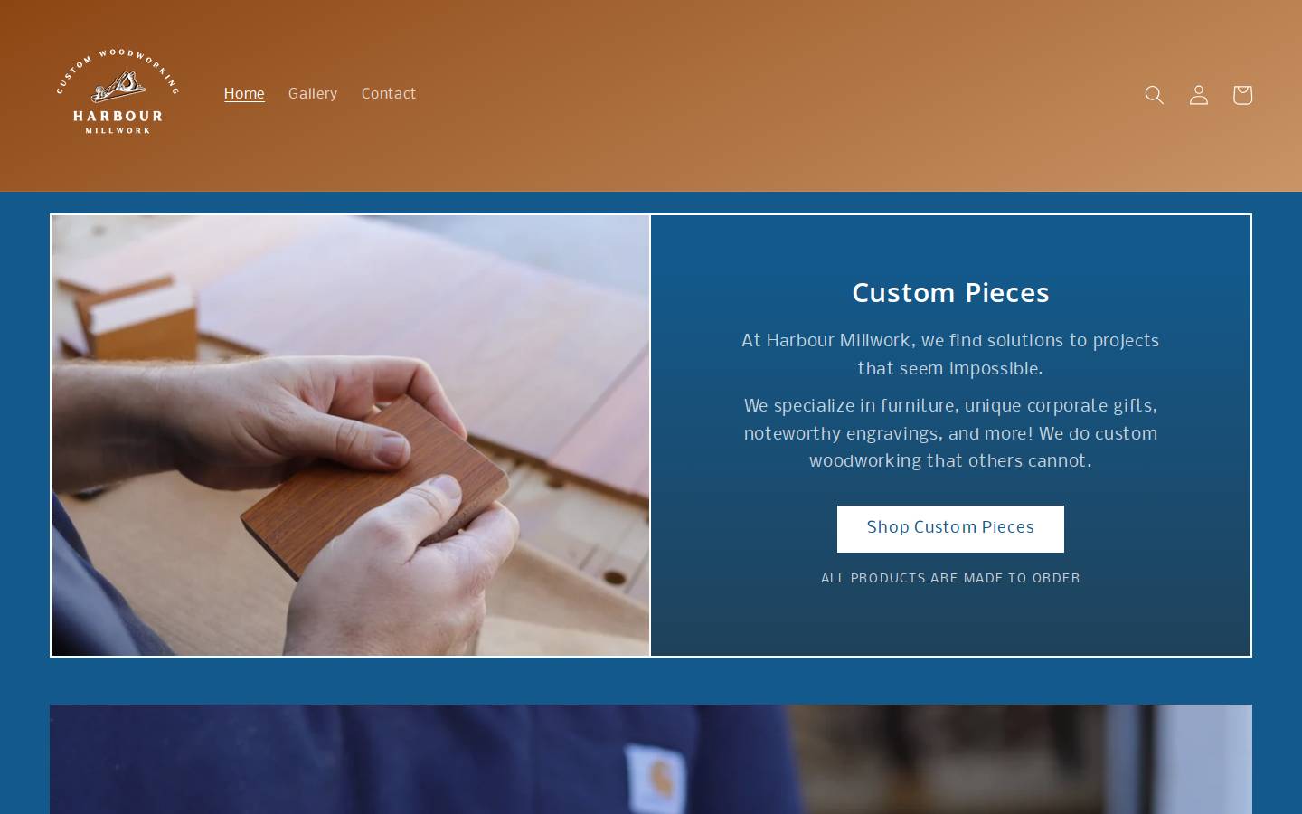 harbourmillwork.com homepage screenshot