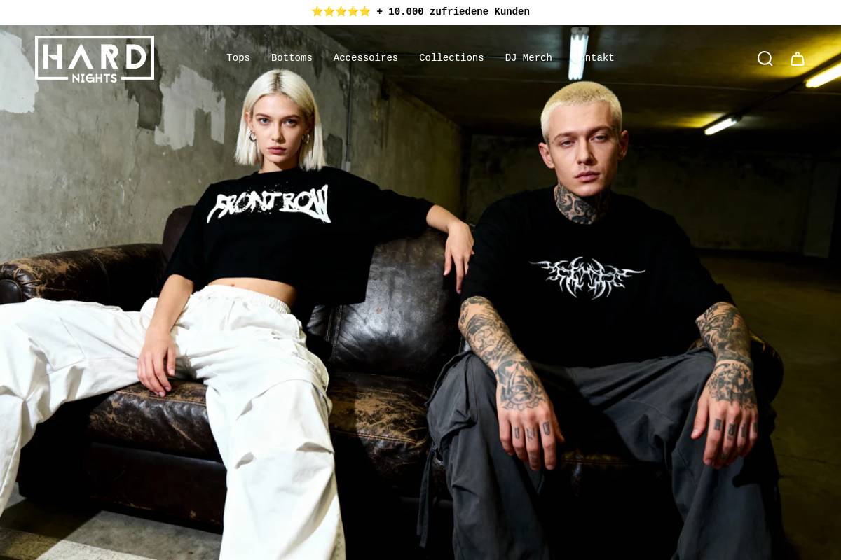 Hard Nights homepage screenshot