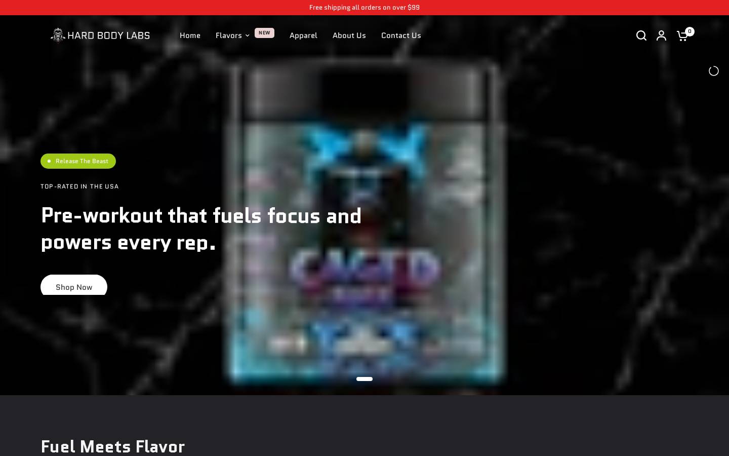 hardbodylabs.com homepage screenshot