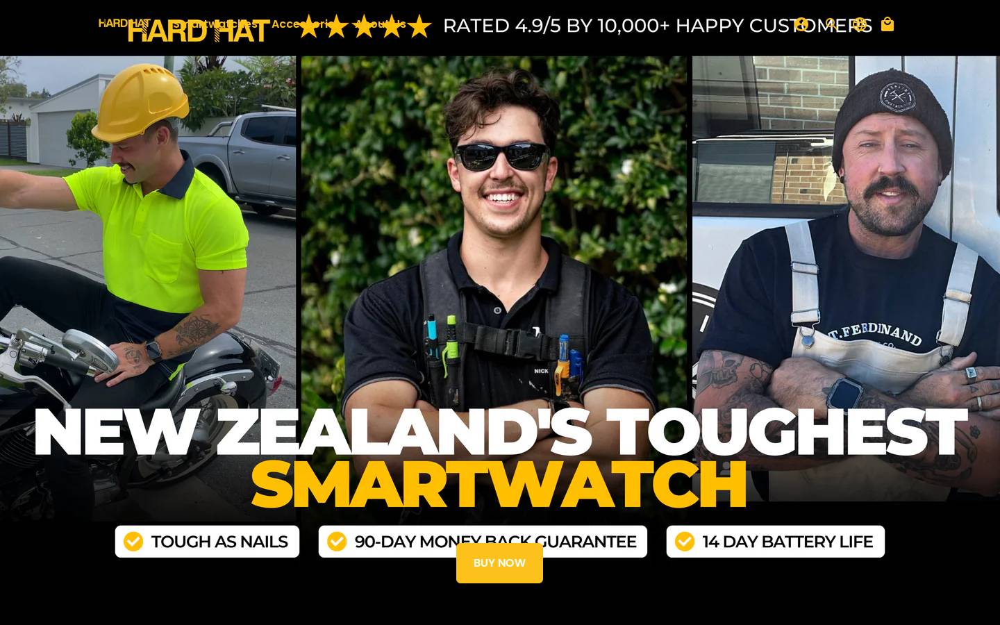 hardhatwatches.co.nz homepage screenshot