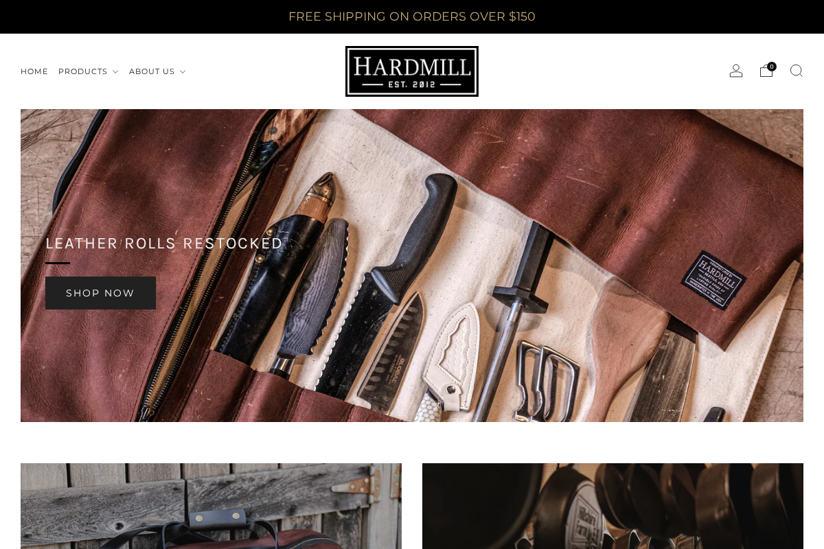 Hardmill homepage screenshot